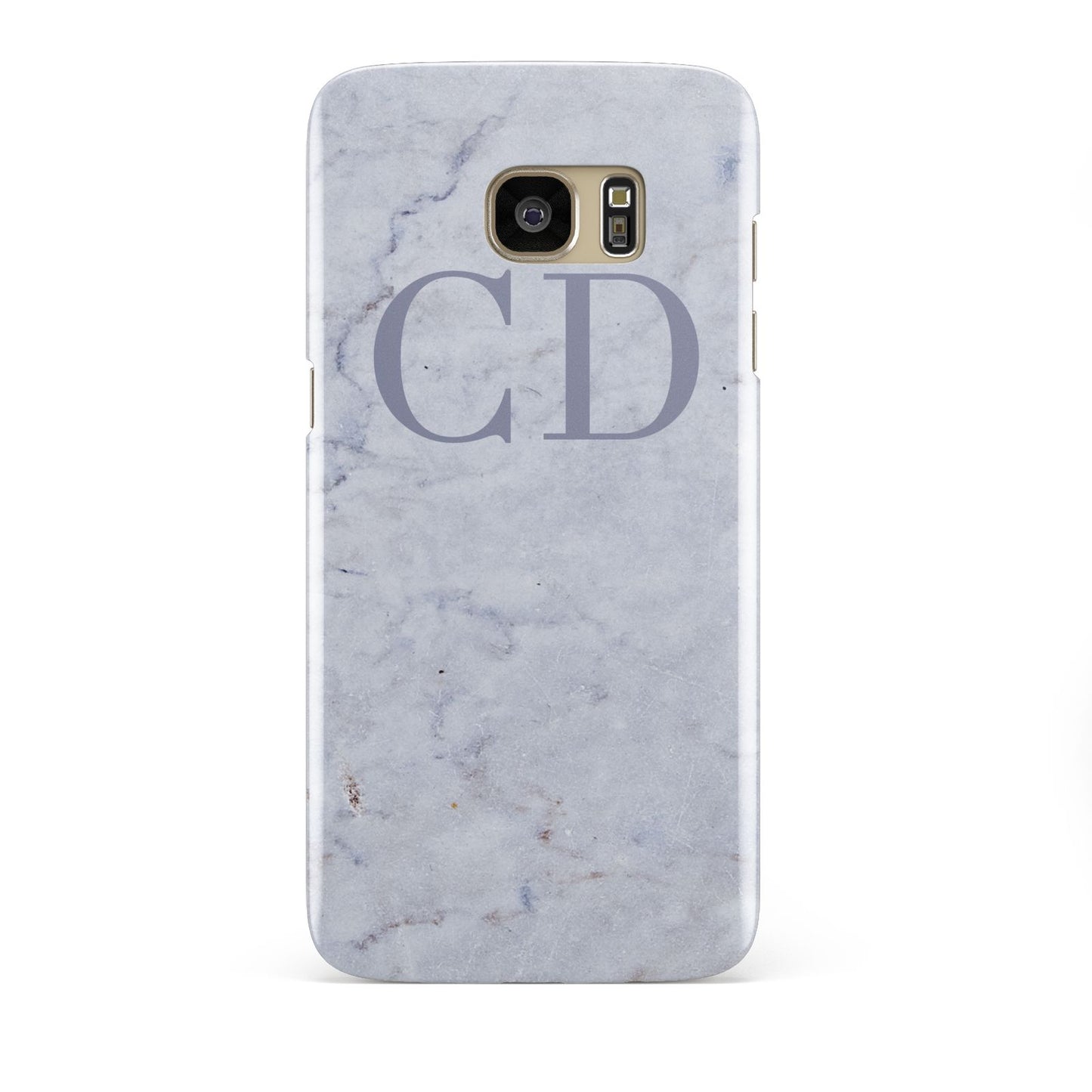 Grey Marble Grey Initials Samsung Galaxy S7 Edge Case