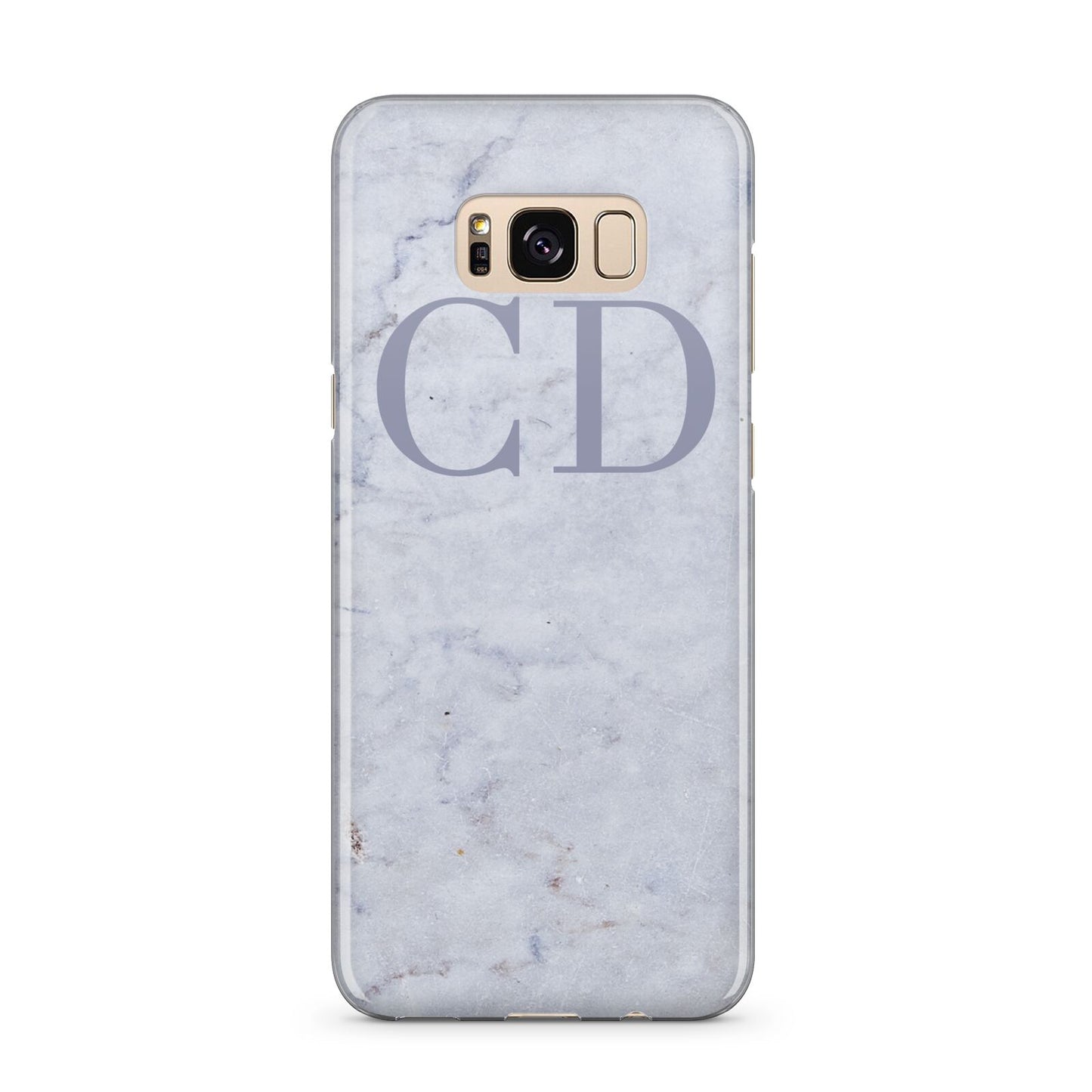 Grey Marble Grey Initials Samsung Galaxy S8 Plus Case