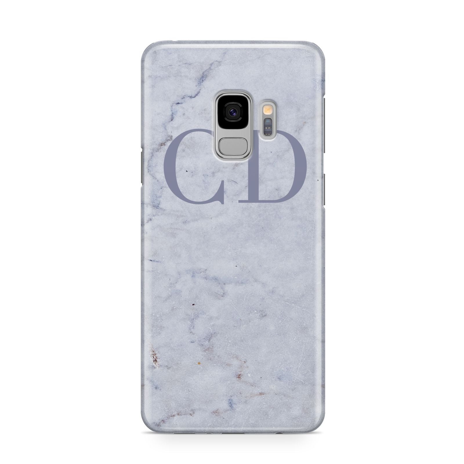 Grey Marble Grey Initials Samsung Galaxy S9 Case