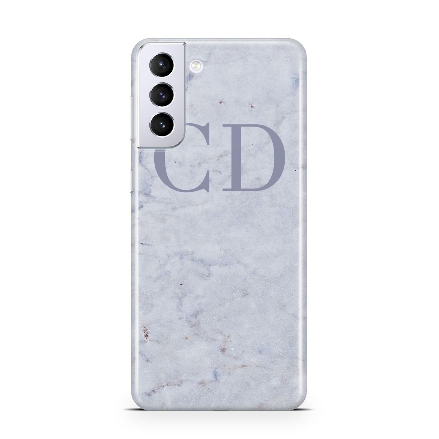 Grey Marble Grey Initials Samsung S21 Plus Phone Case