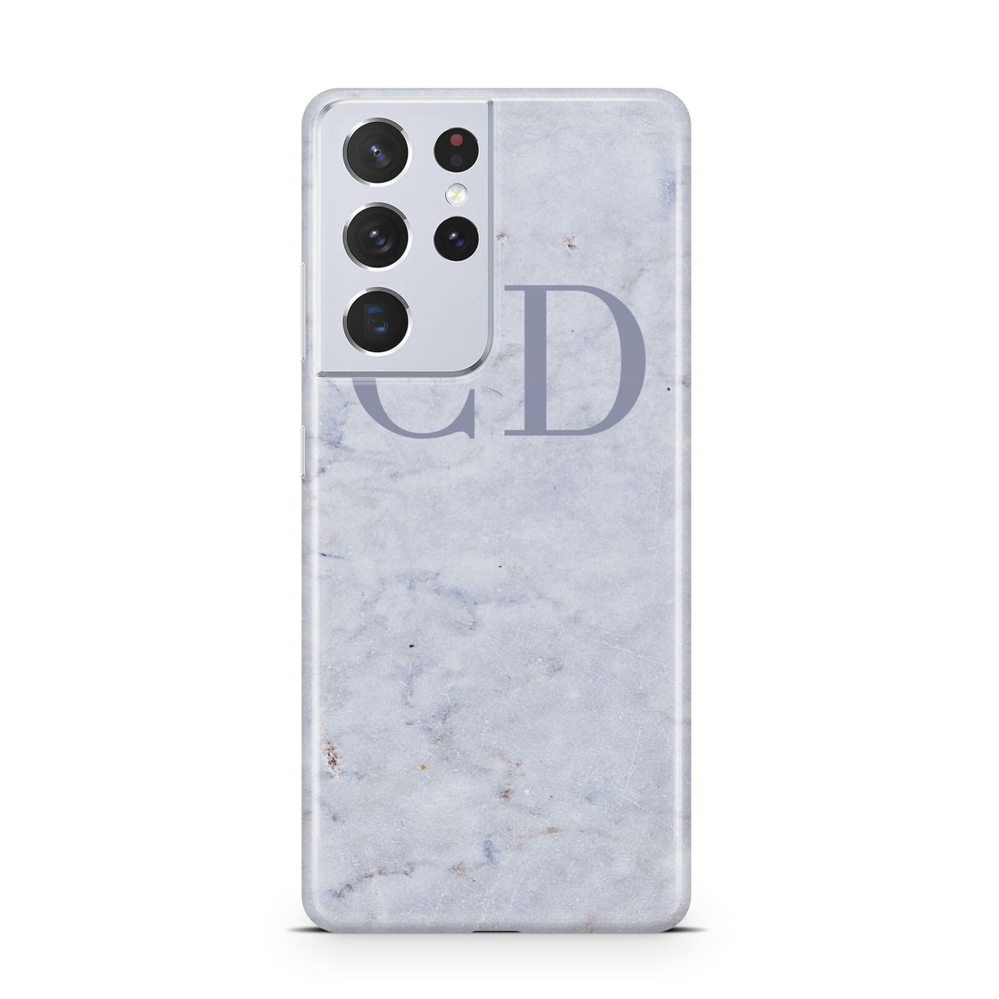 Grey Marble Grey Initials Samsung S21 Ultra Case