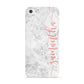Grey Marble Personalised Vertical Glitter Name Apple iPhone 5 Case