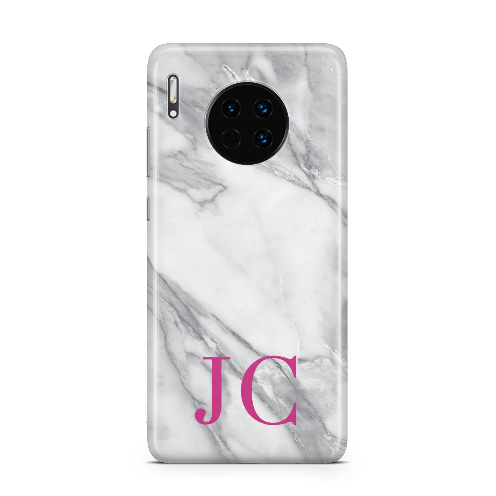 Grey Marble Pink Initials Huawei Mate 30