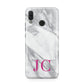 Grey Marble Pink Initials Huawei Nova 3 Phone Case