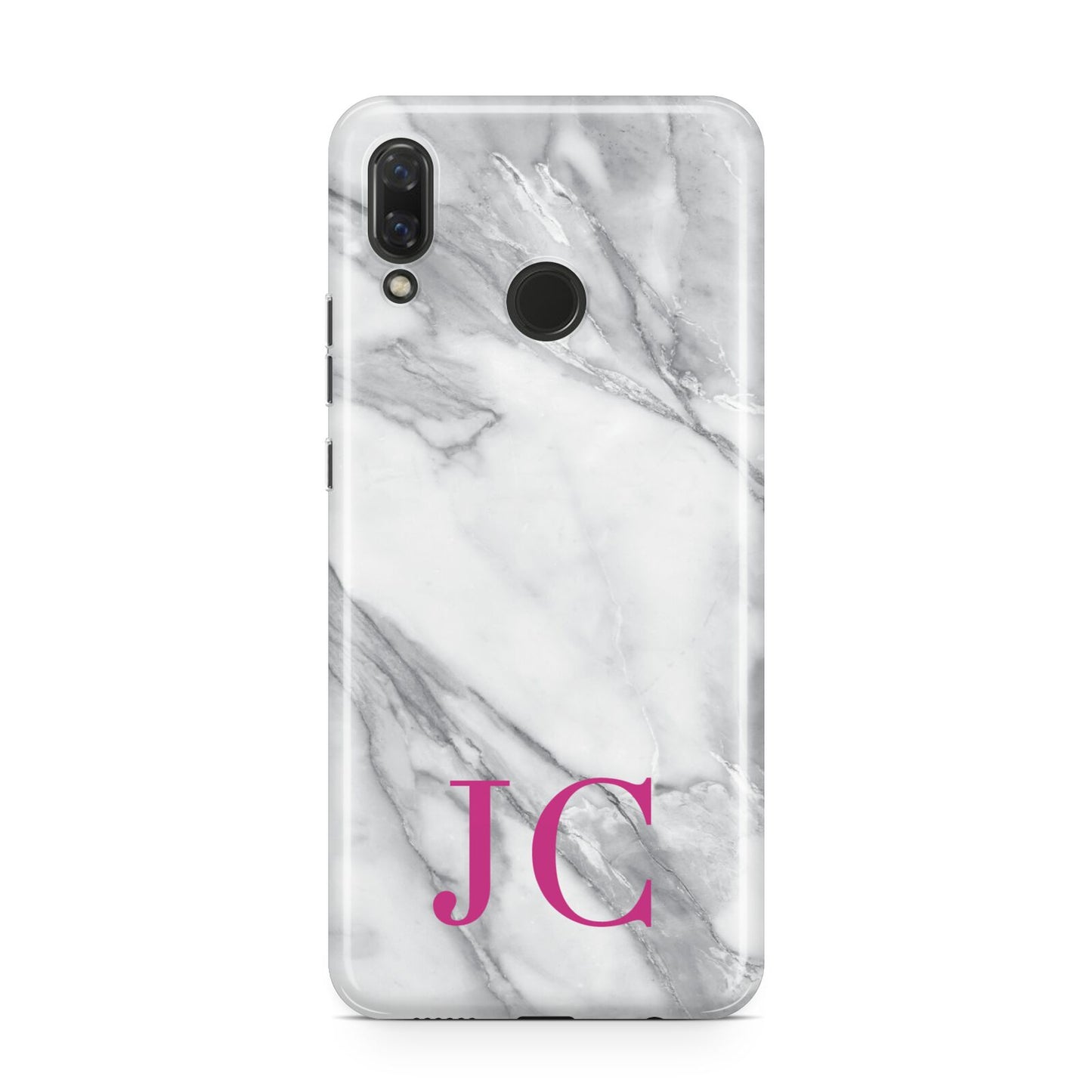 Grey Marble Pink Initials Huawei Nova 3 Phone Case