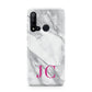 Grey Marble Pink Initials Huawei P20 Lite 5G Phone Case