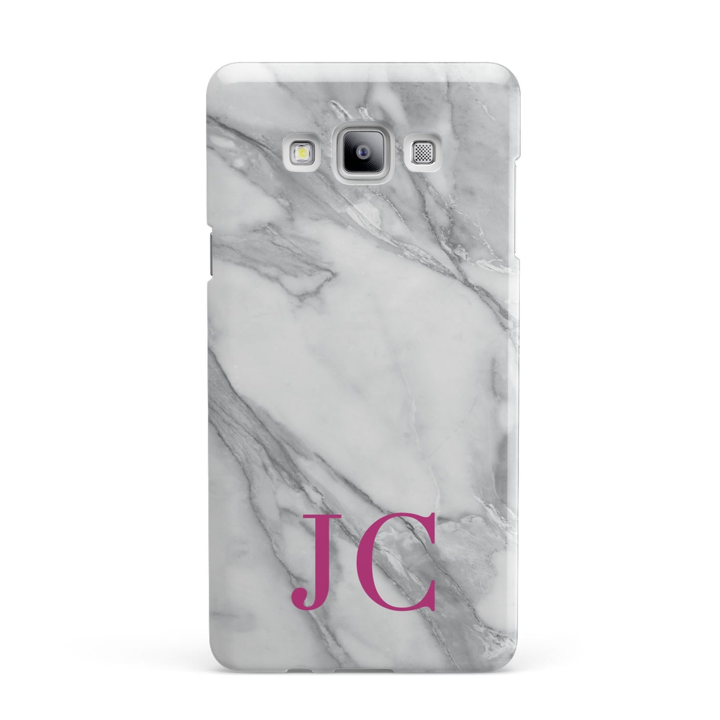 Grey Marble Pink Initials Samsung Galaxy A7 2015 Case