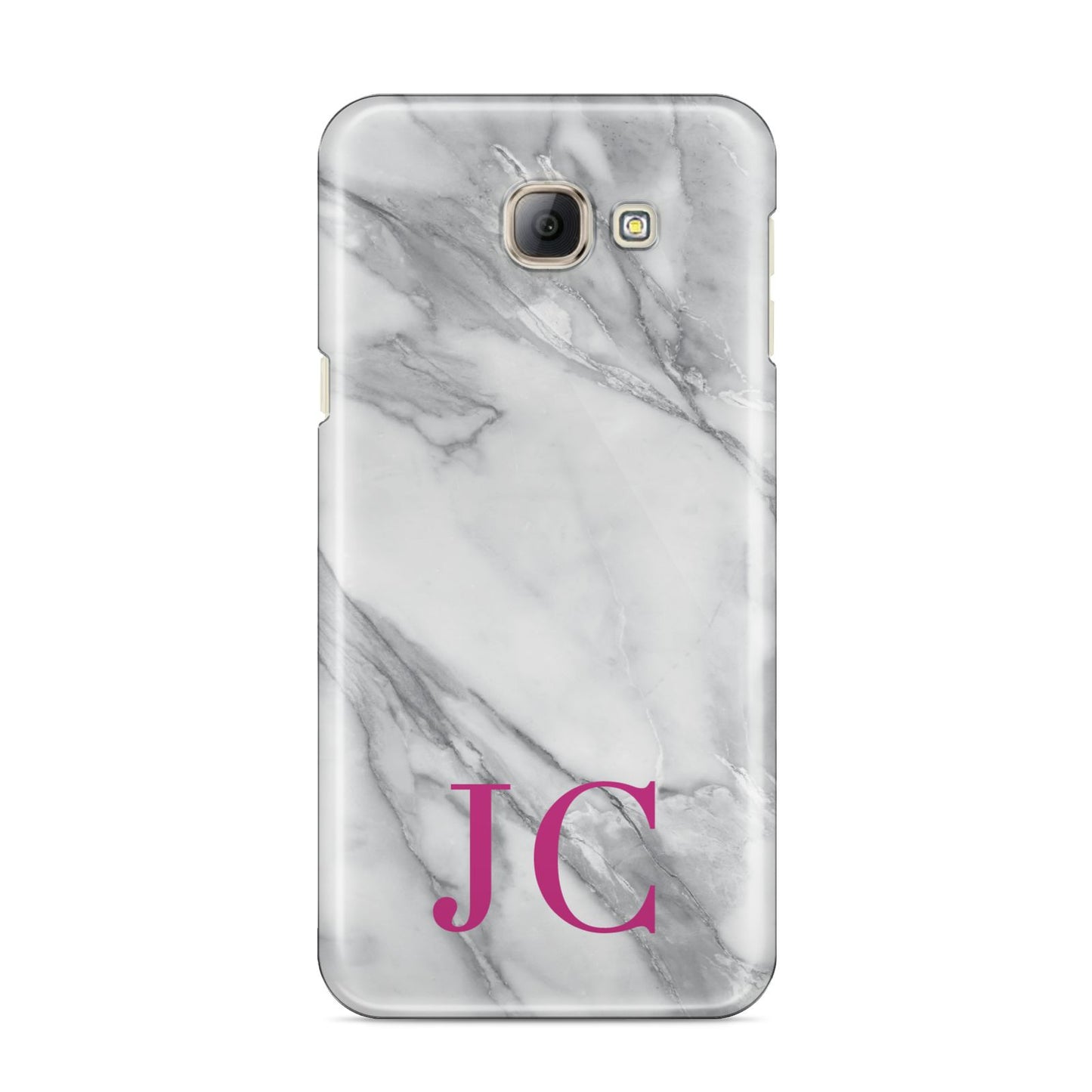 Grey Marble Pink Initials Samsung Galaxy A8 2016 Case