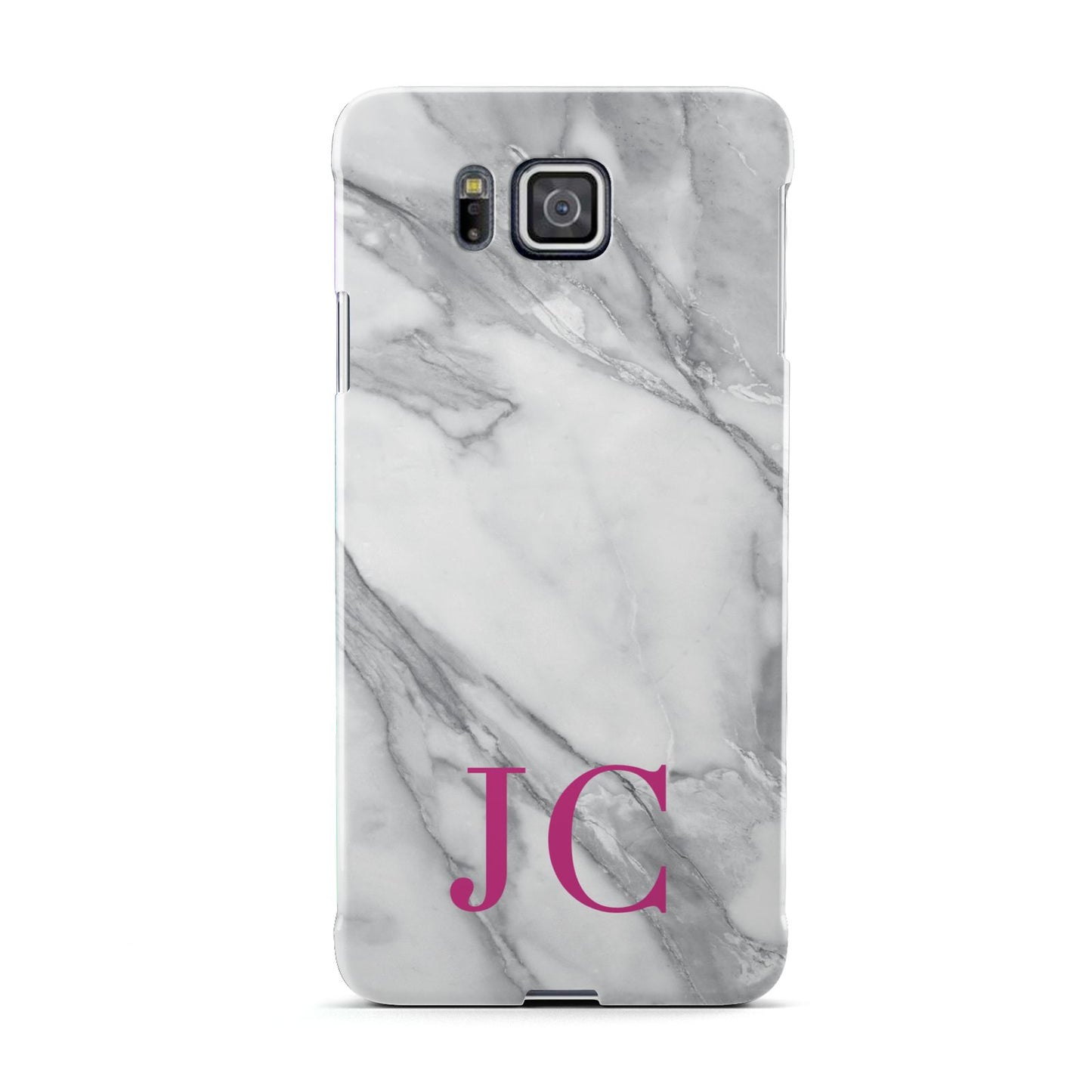 Grey Marble Pink Initials Samsung Galaxy Alpha Case