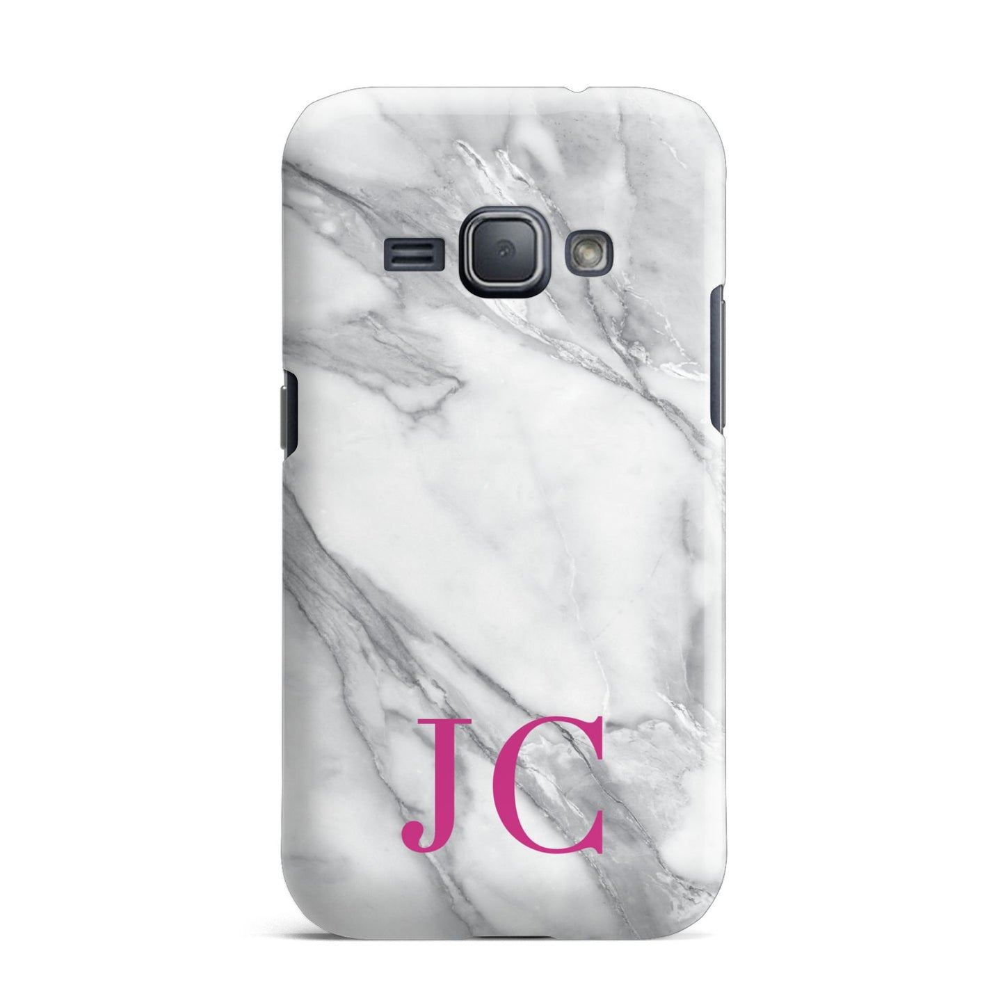 Grey Marble Pink Initials Samsung Galaxy J1 2016 Case