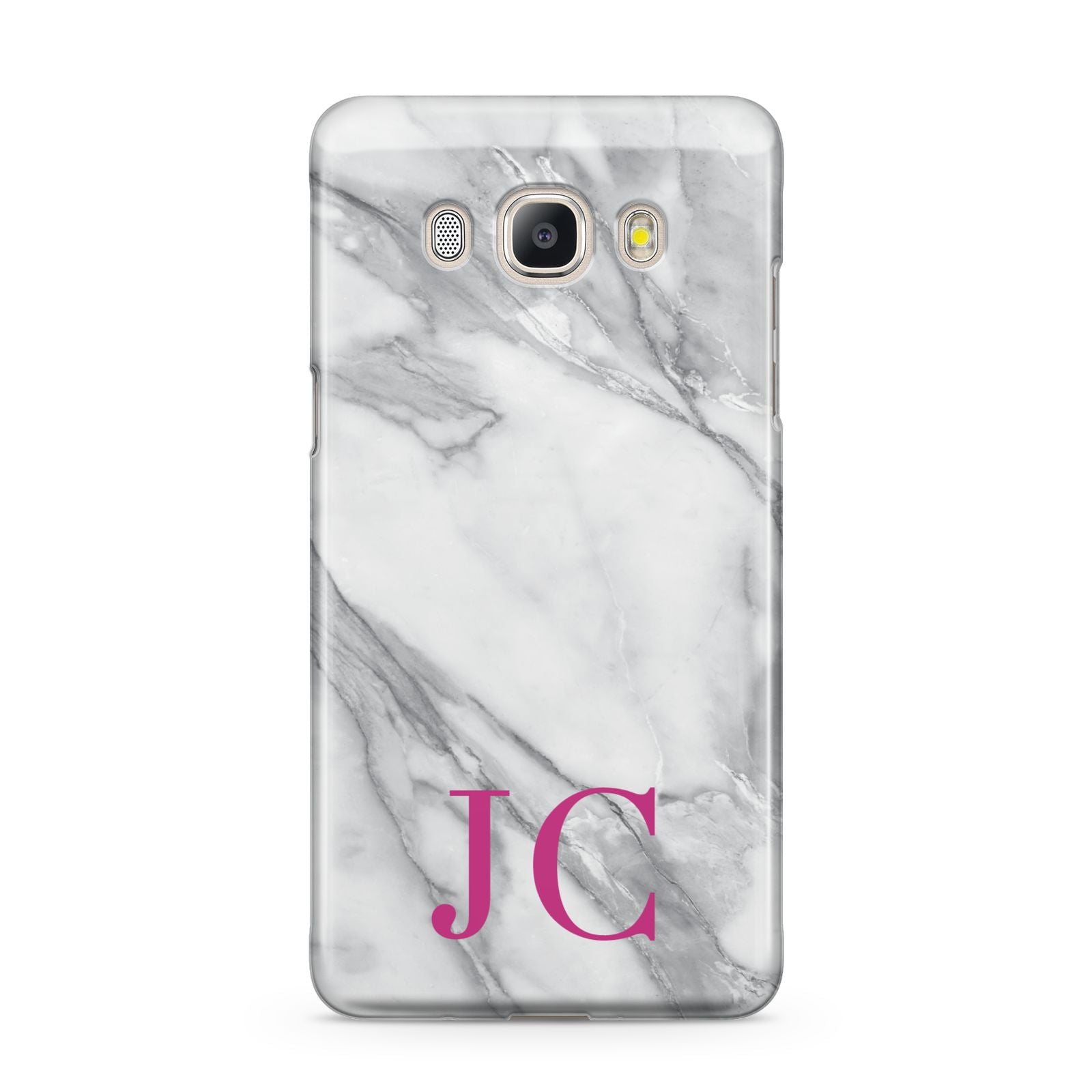 Grey Marble Pink Initials Samsung Galaxy J5 2016 Case