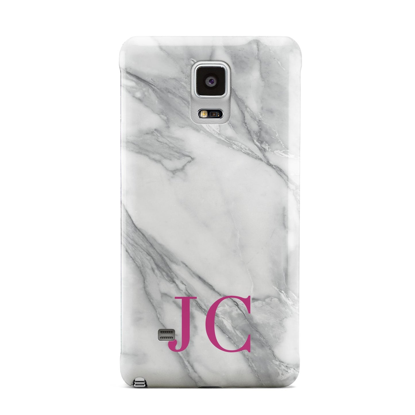 Grey Marble Pink Initials Samsung Galaxy Note 4 Case