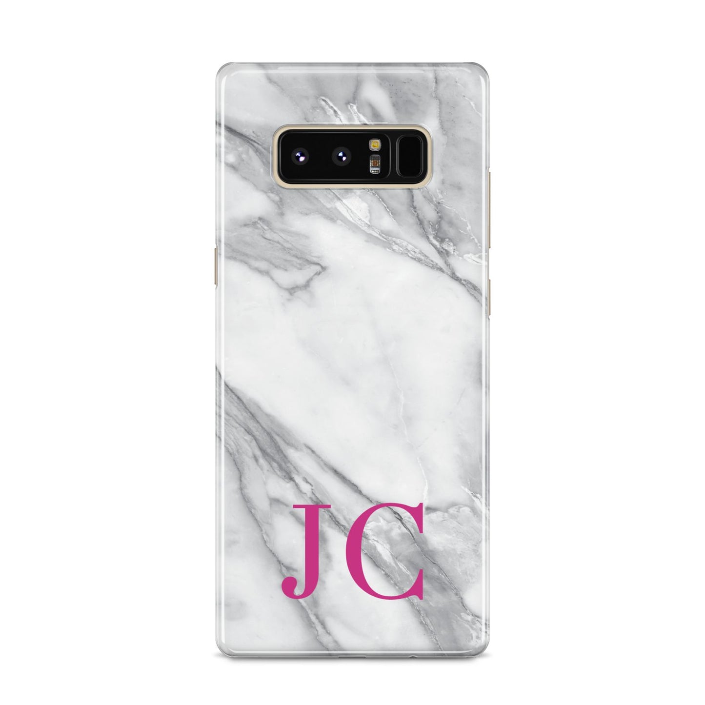 Grey Marble Pink Initials Samsung Galaxy S8 Case