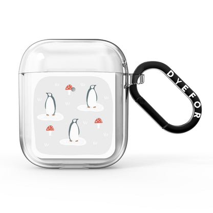 Grey Penguin Forest AirPods Clear Case