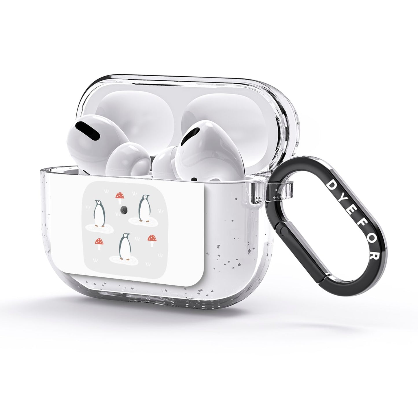 Grey Penguin Forest AirPods Glitter Case 3rd Gen Side Image