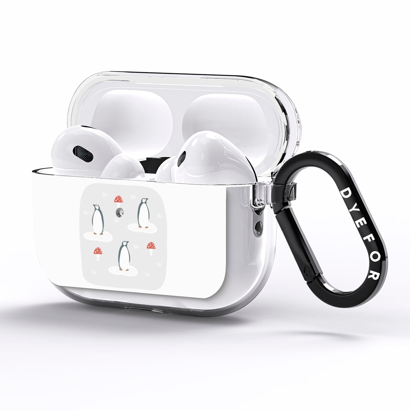 Grey Penguin Forest AirPods Pro Clear Case Side Image