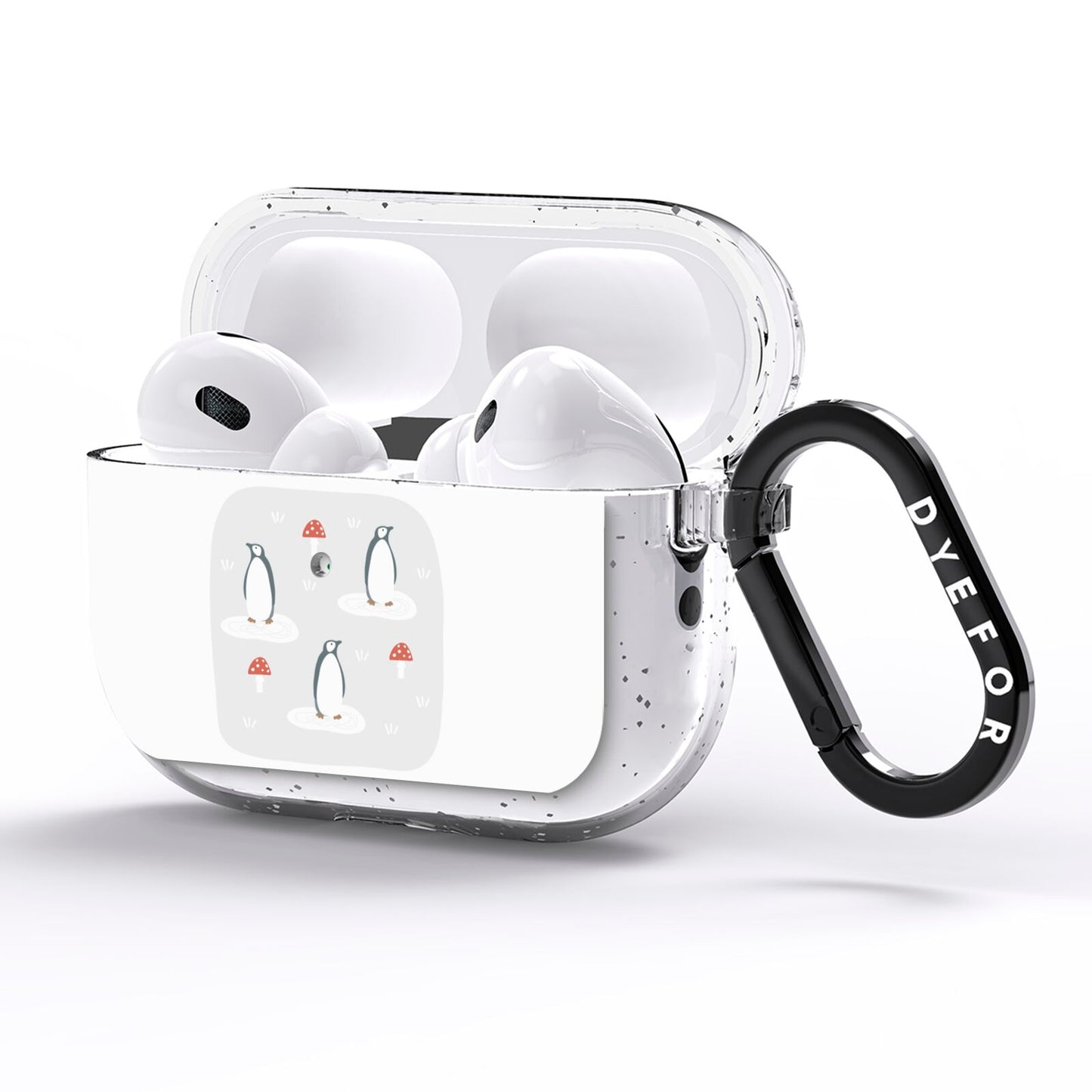 Grey Penguin Forest AirPods Pro Glitter Case Side Image