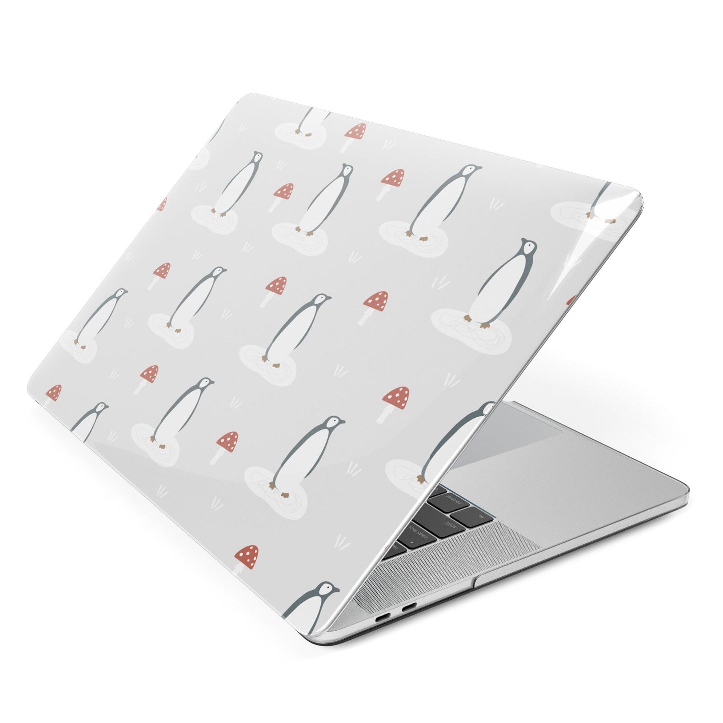 Grey Penguin Forest Apple MacBook Case Side View