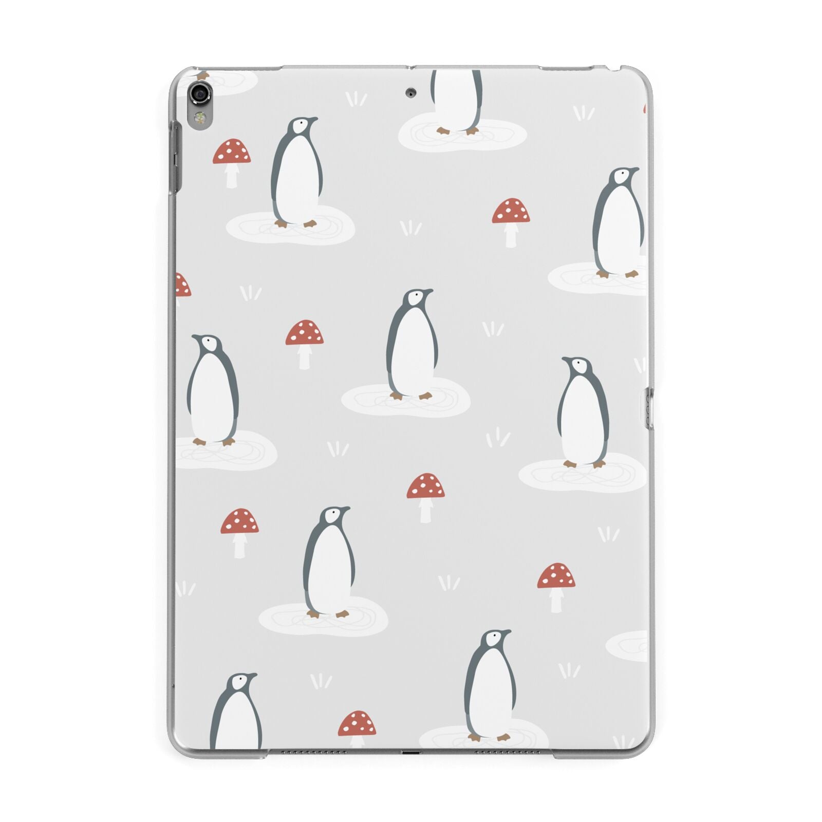 Grey Penguin Forest Apple iPad Grey Case