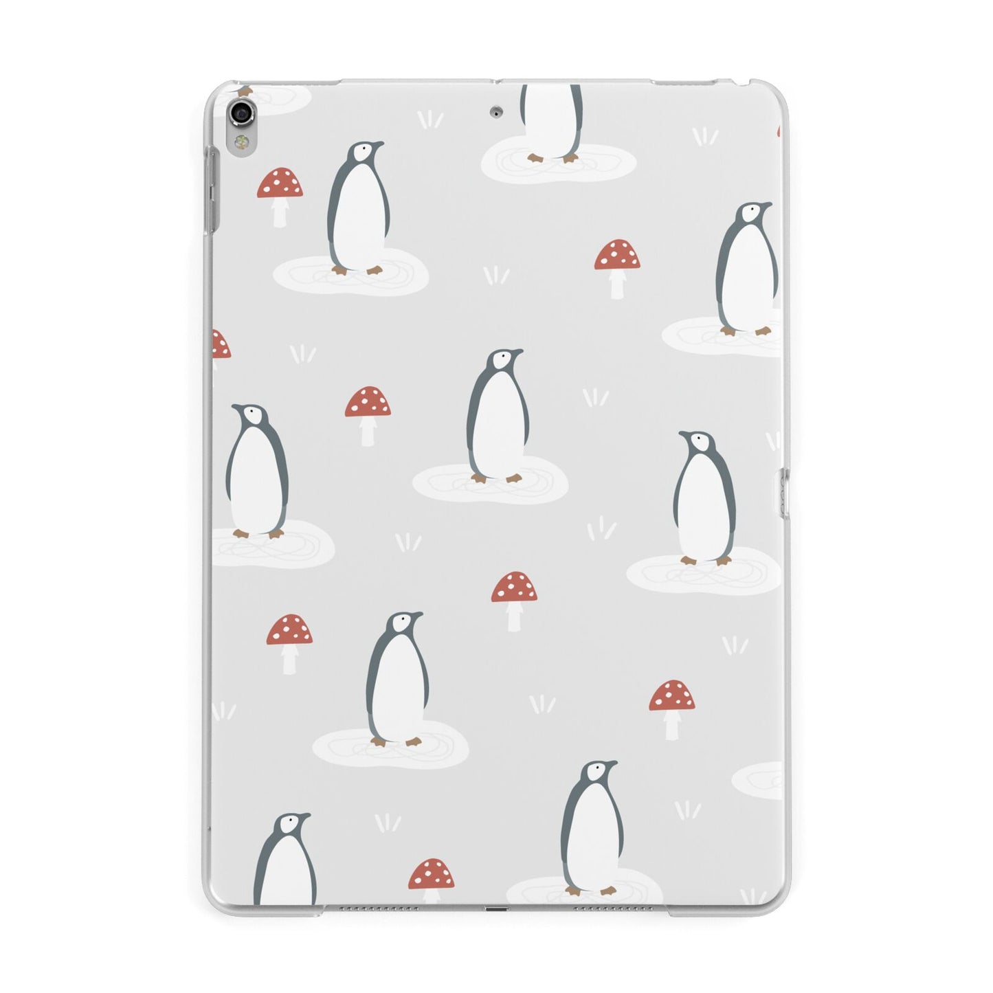 Grey Penguin Forest Apple iPad Silver Case