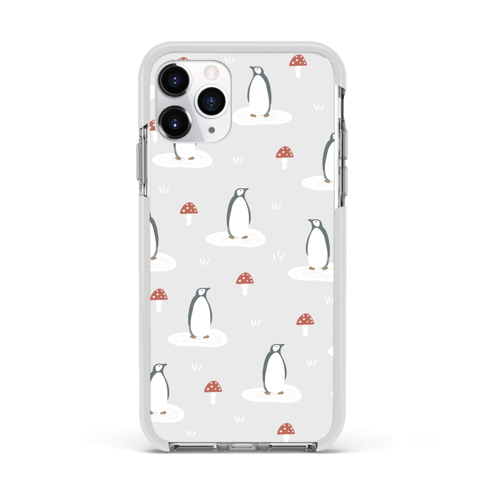 Grey Penguin Forest Apple iPhone 11 Pro in Silver with White Impact Case