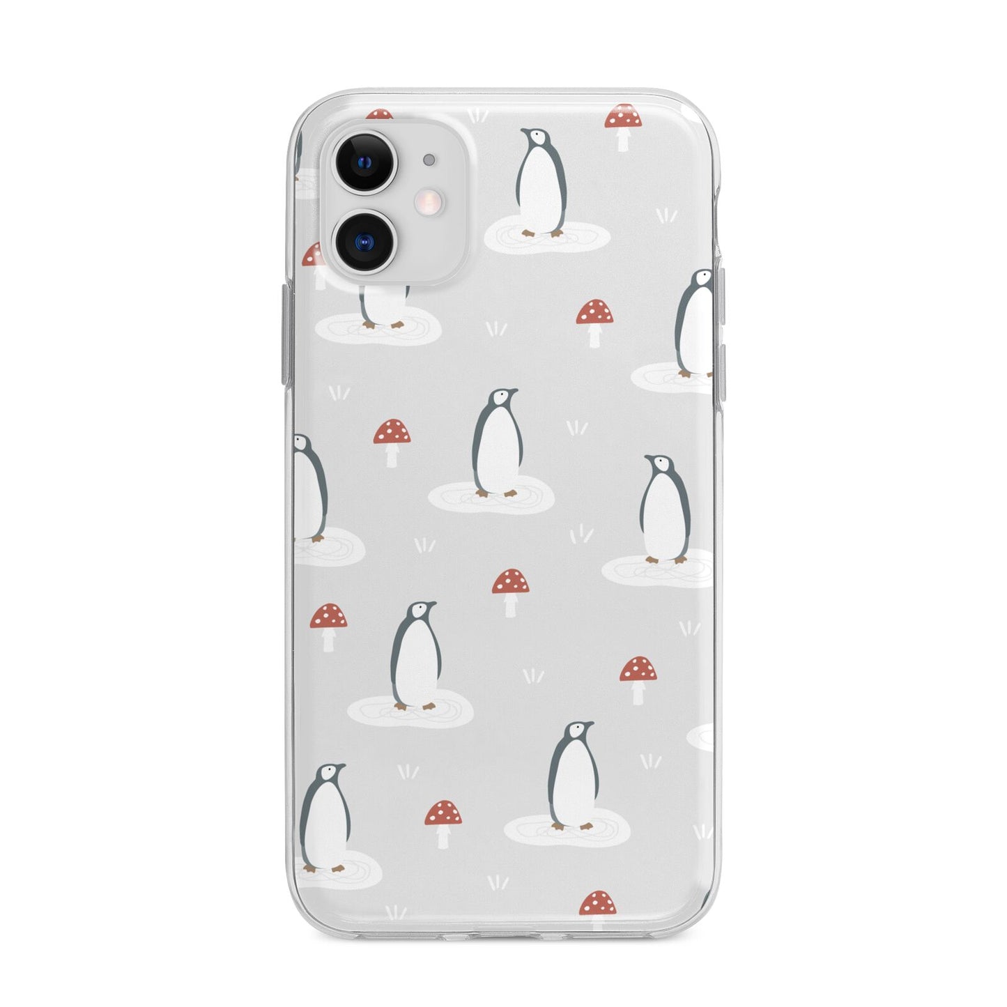 Grey Penguin Forest Apple iPhone 11 in White with Bumper Case