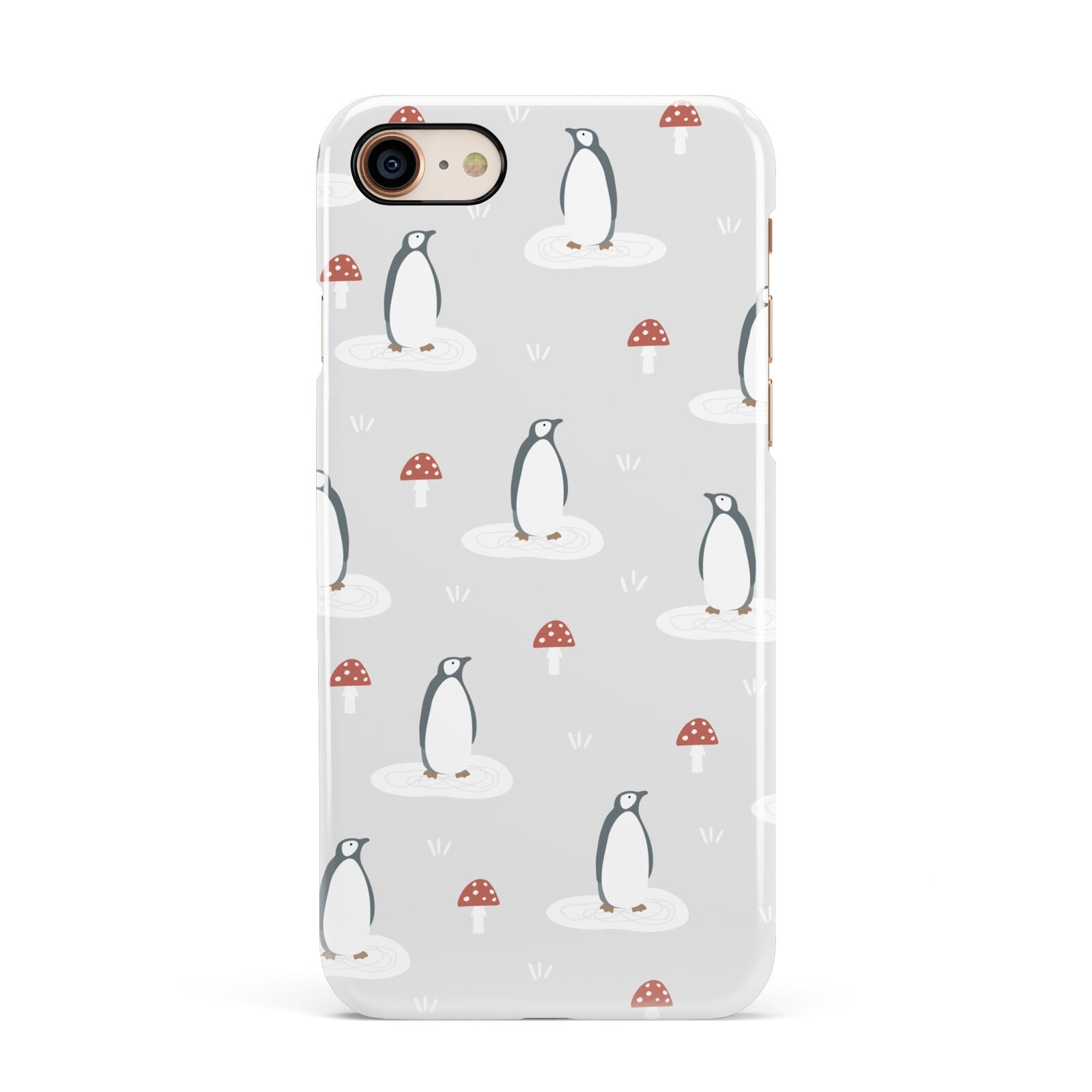 Grey Penguin Forest Apple iPhone 7 8 3D Snap Case