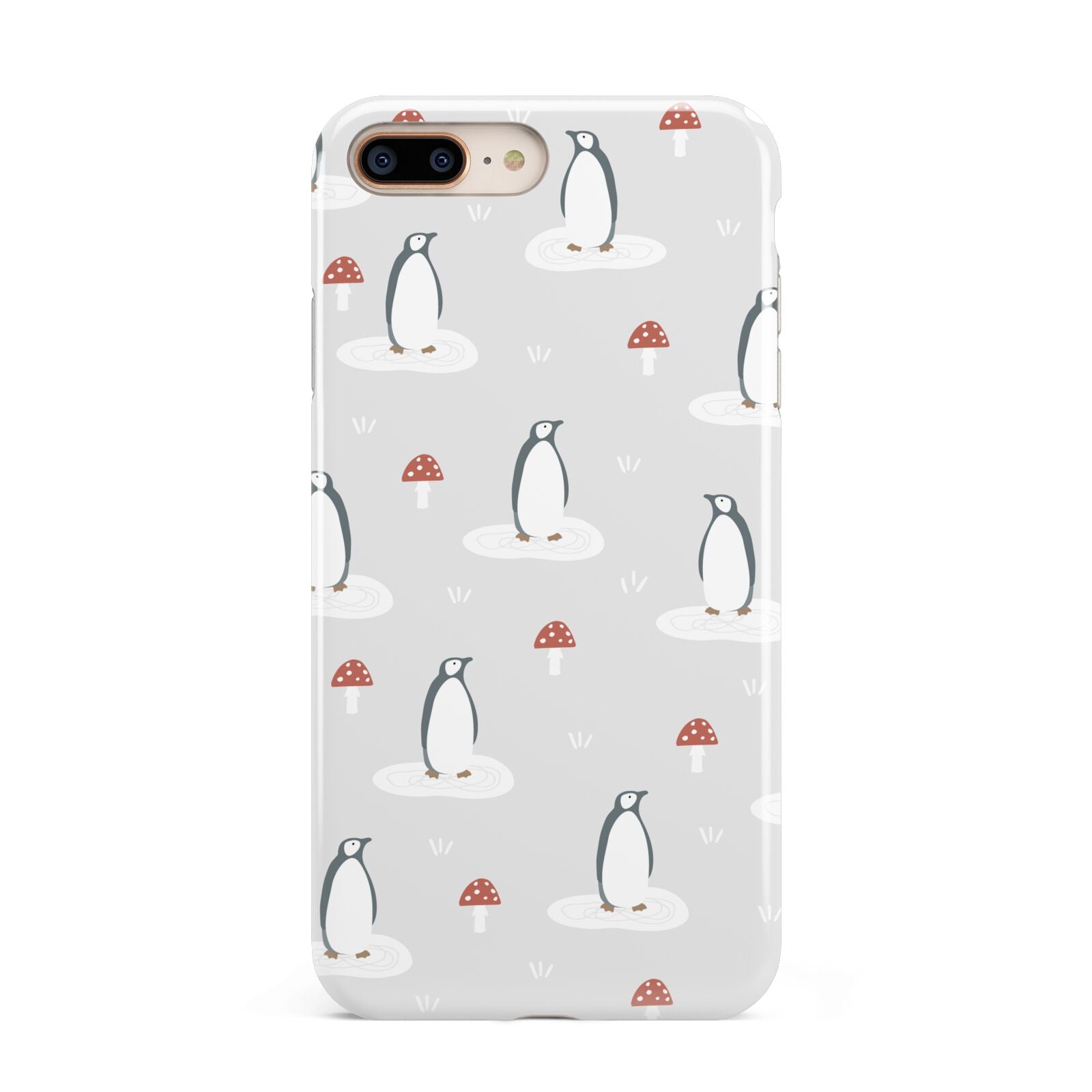 Grey Penguin Forest Apple iPhone 7 8 Plus 3D Tough Case