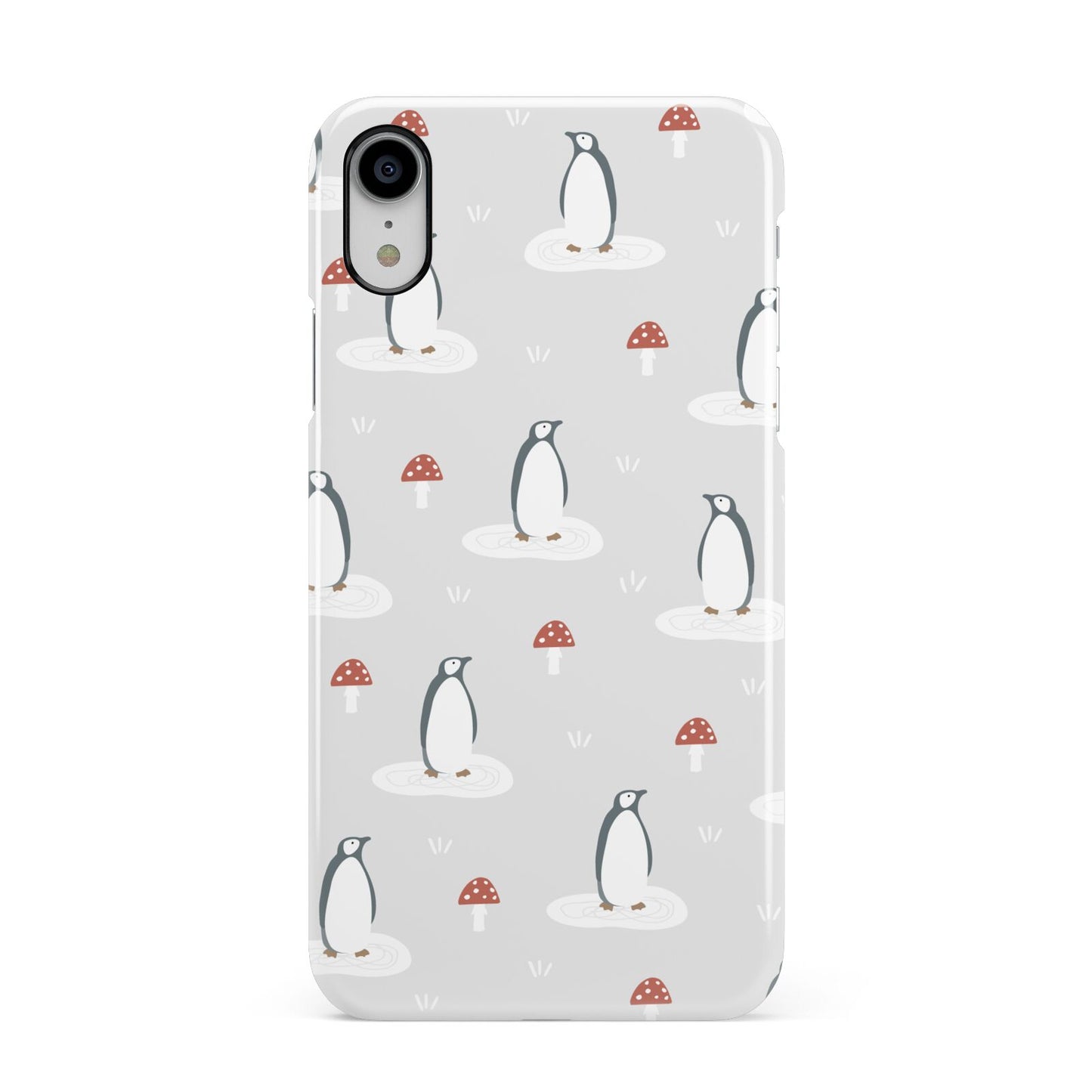 Grey Penguin Forest Apple iPhone XR White 3D Snap Case