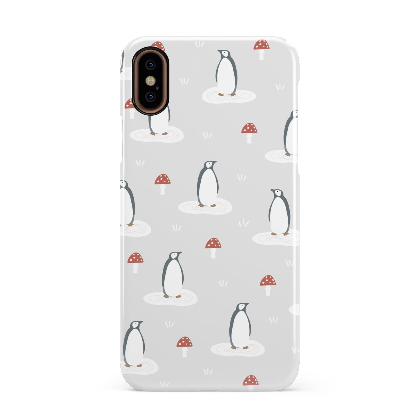 Grey Penguin Forest Apple iPhone XS 3D Snap Case