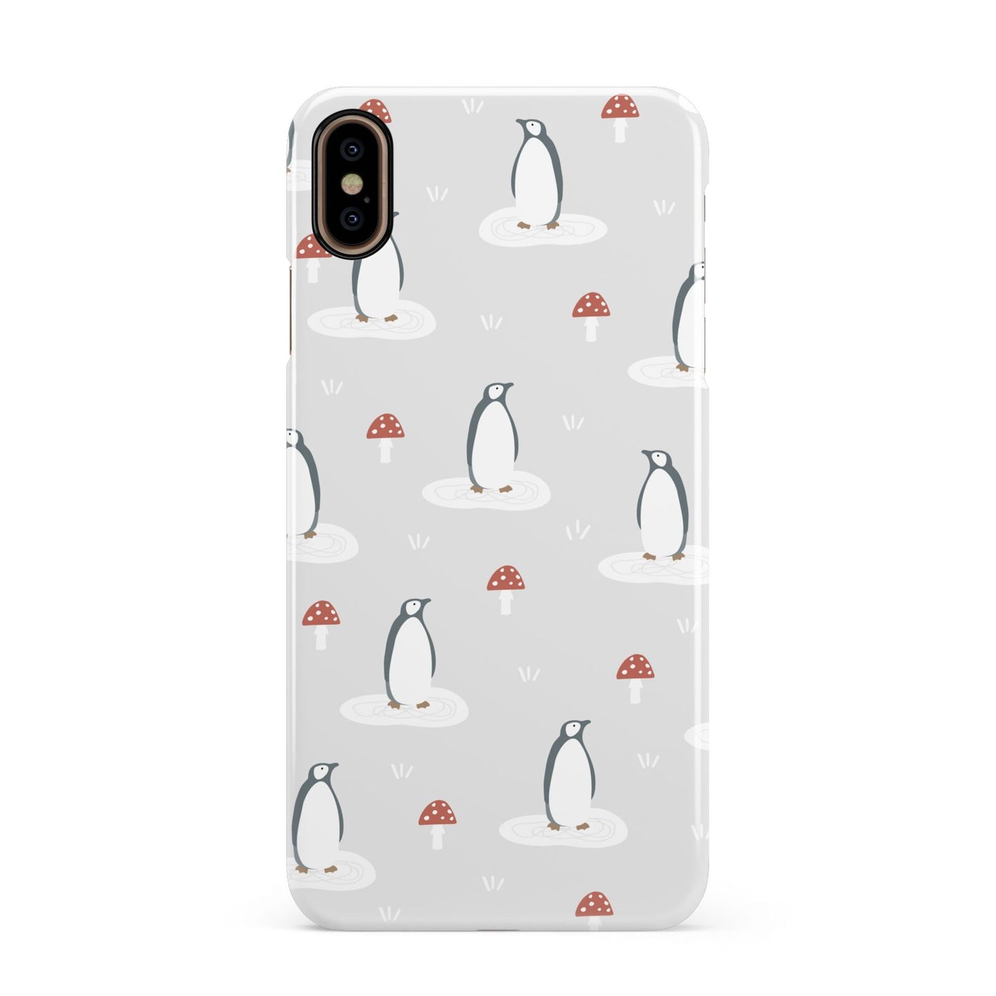 Grey Penguin Forest Apple iPhone Xs Max 3D Snap Case