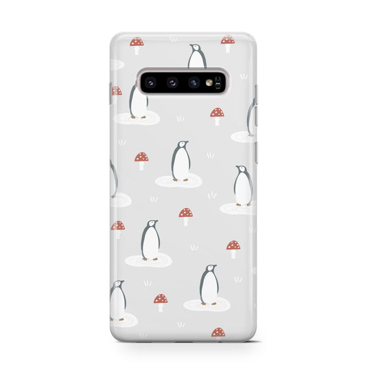 Grey Penguin Forest Protective Samsung Galaxy Case