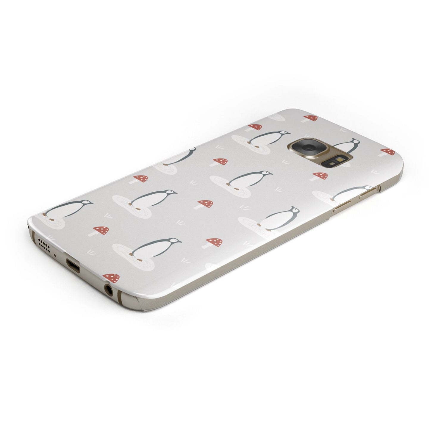 Grey Penguin Forest Samsung Galaxy Case Bottom Cutout