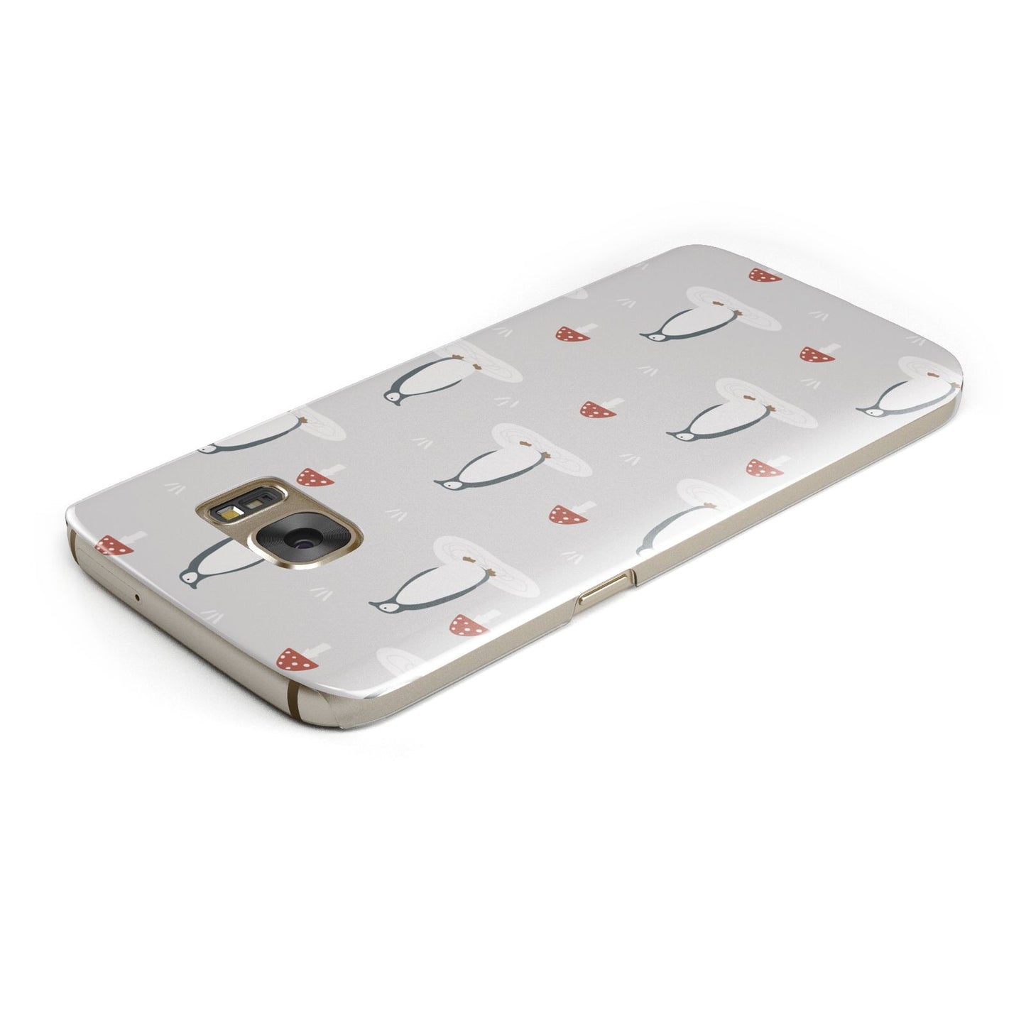 Grey Penguin Forest Samsung Galaxy Case Top Cutout