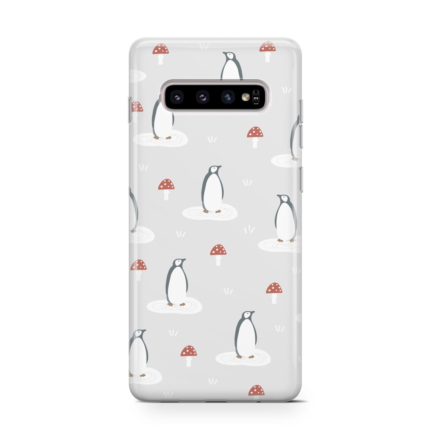 Grey Penguin Forest Samsung Galaxy S10 Case