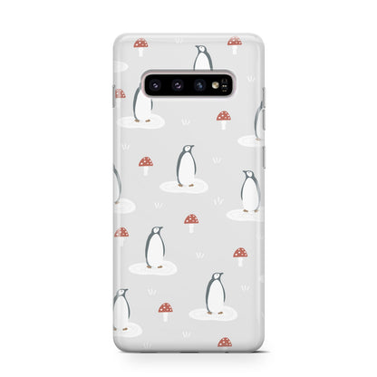 Grey Penguin Forest Samsung Galaxy S10 Case