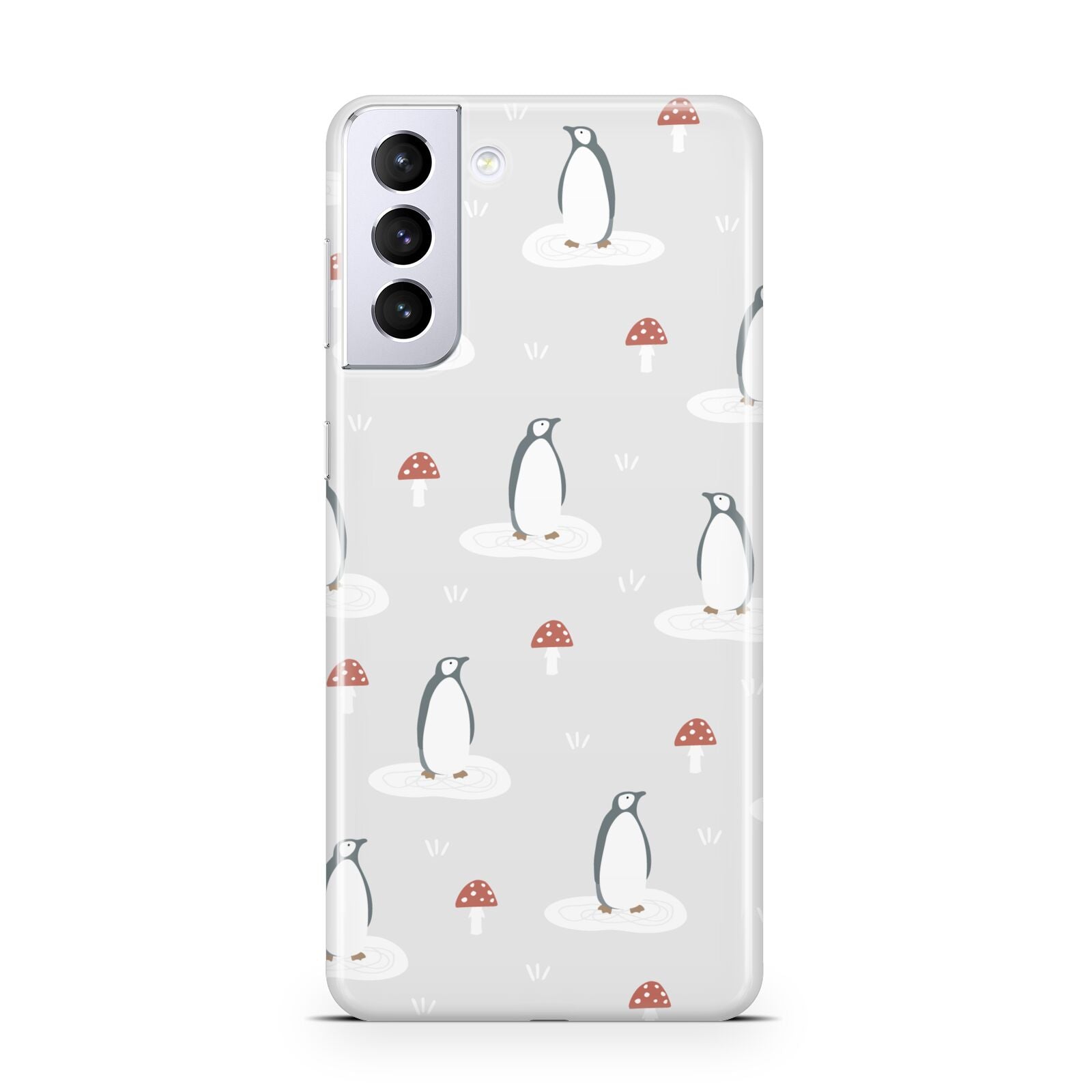 Grey Penguin Forest Samsung S21 Plus Phone Case