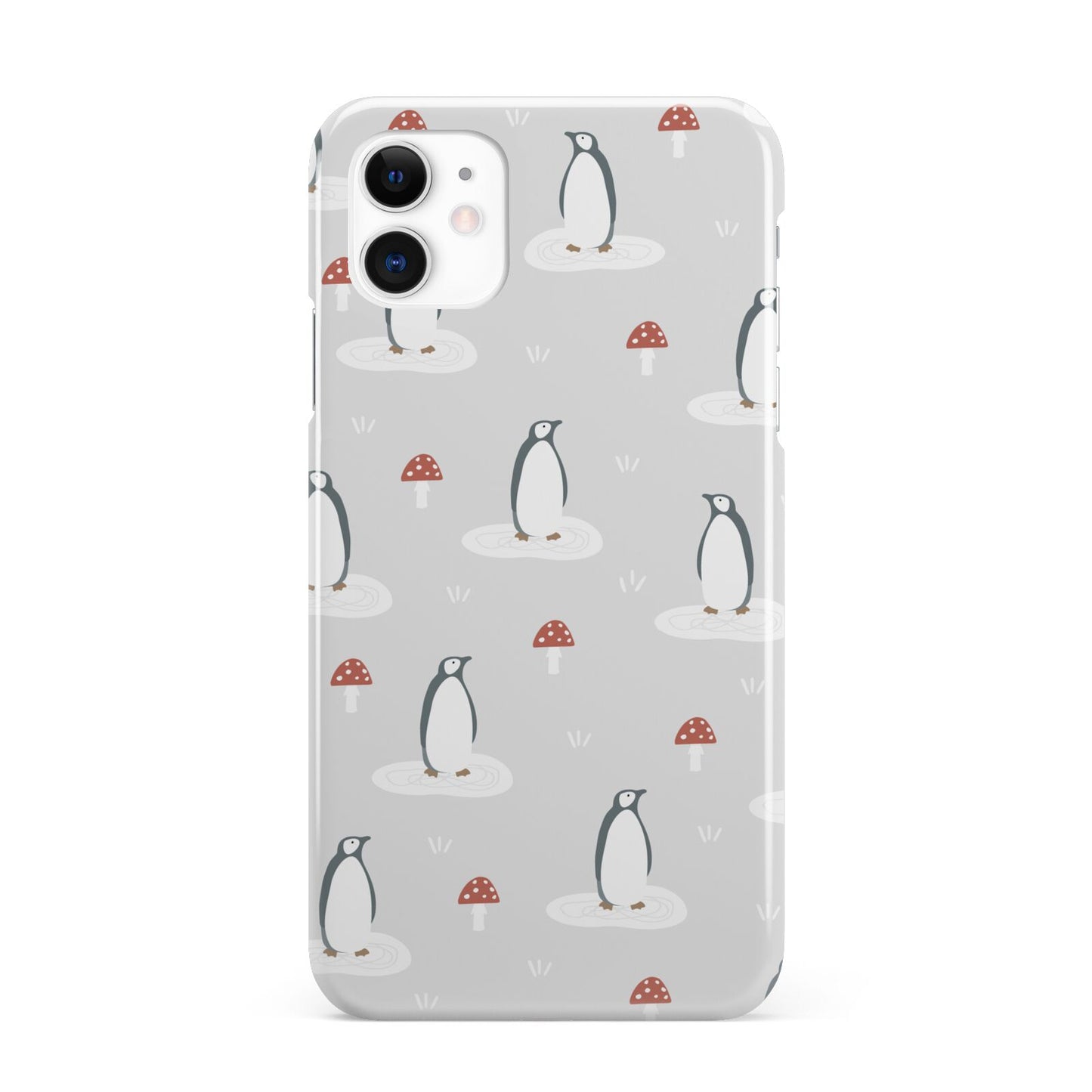 Grey Penguin Forest iPhone 11 3D Snap Case