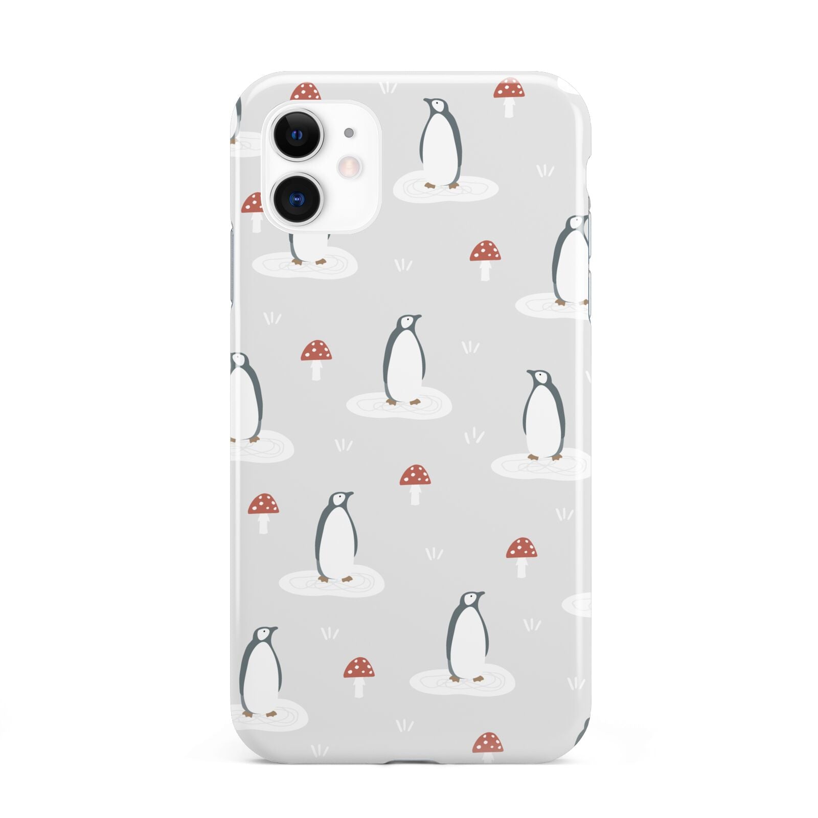 Grey Penguin Forest iPhone 11 3D Tough Case