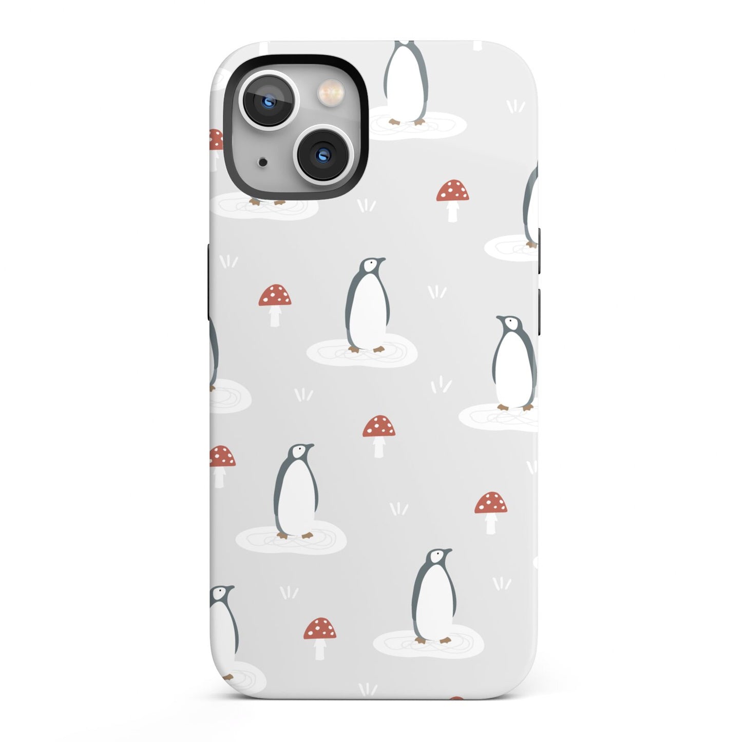 Grey Penguin Forest iPhone 13 Full Wrap 3D Tough Case