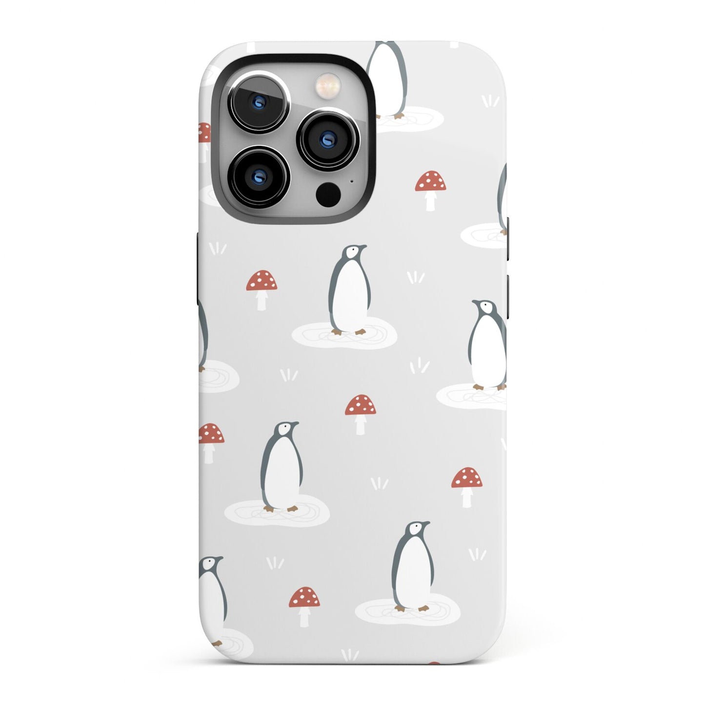 Grey Penguin Forest iPhone 13 Pro Full Wrap 3D Tough Case