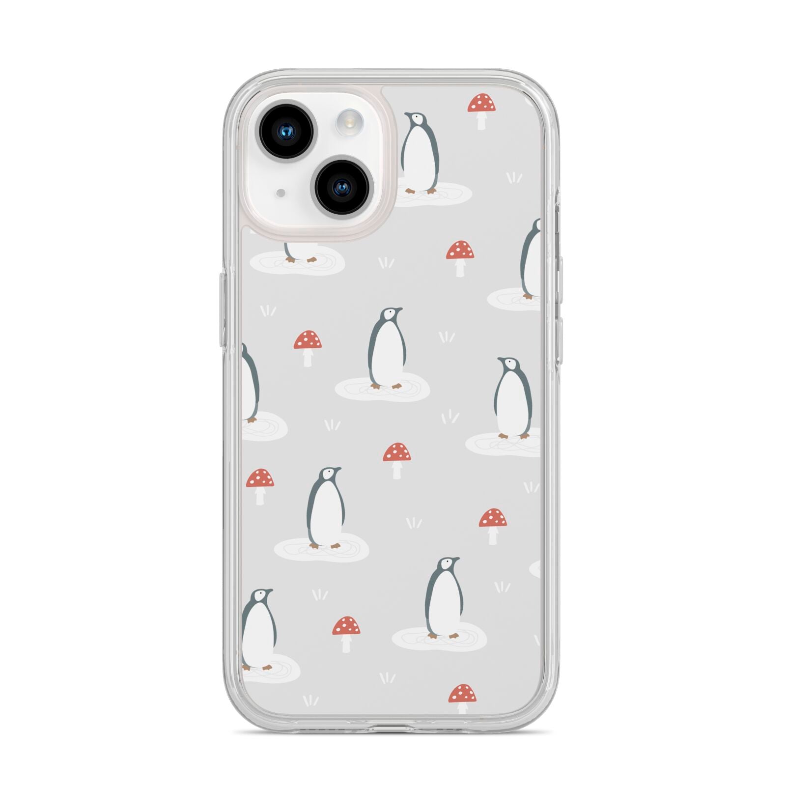 Grey Penguin Forest iPhone 14 Clear Tough Case Starlight