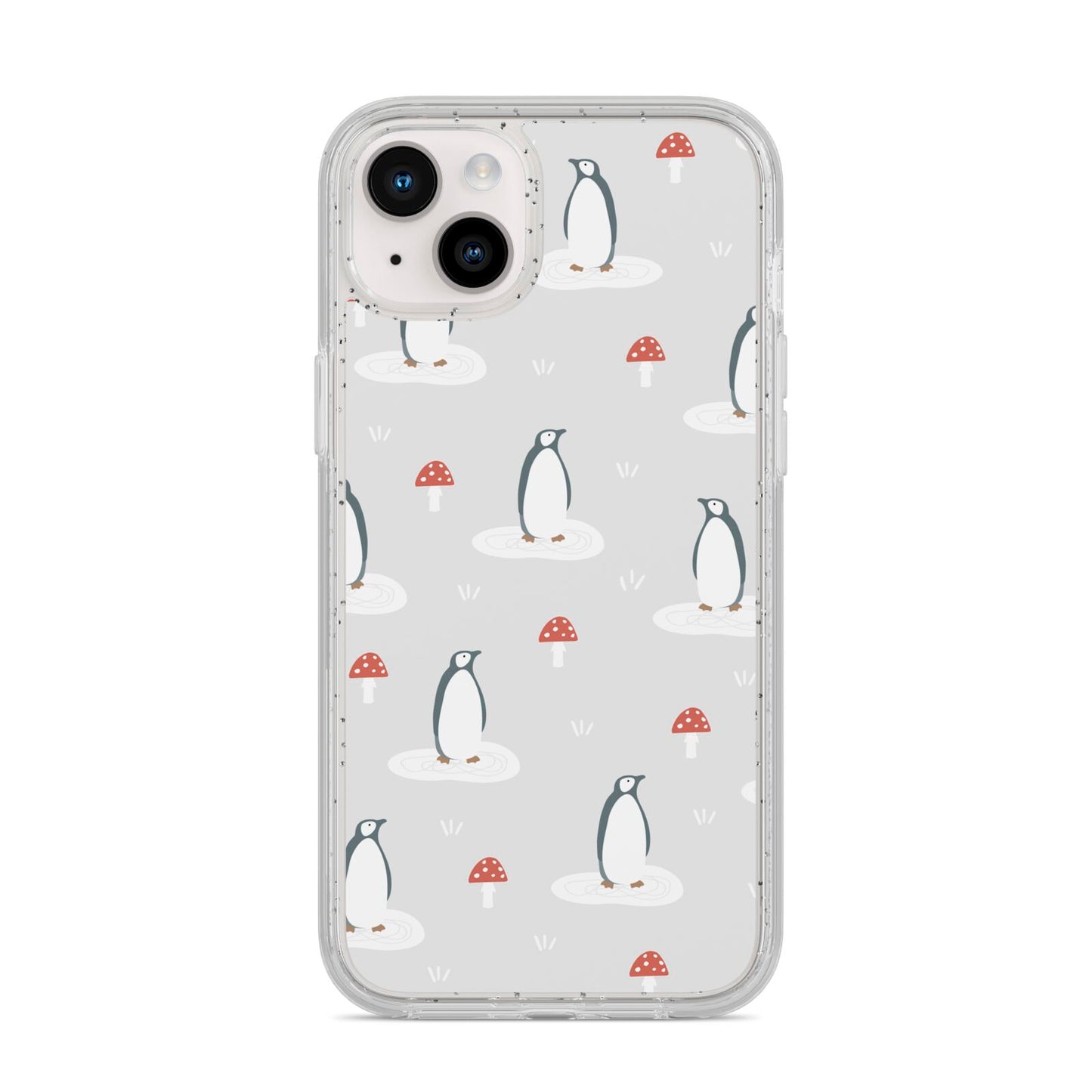 Grey Penguin Forest iPhone 14 Plus Glitter Tough Case Starlight