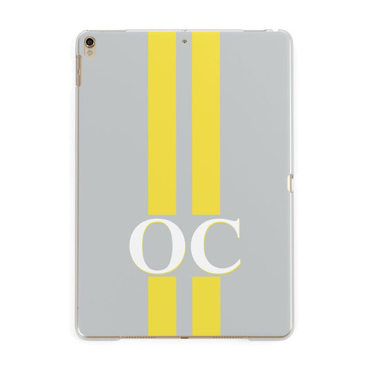 Grey Personalised Initials Apple iPad Gold Case