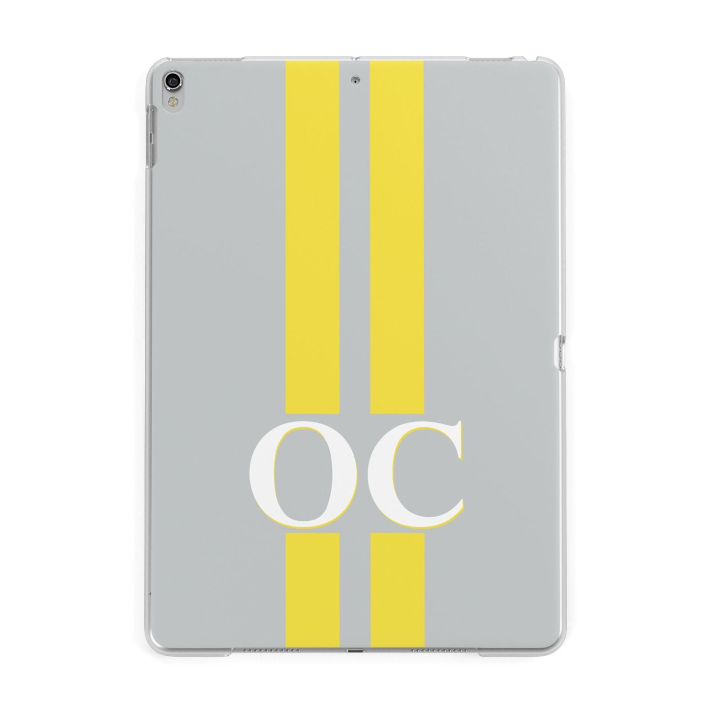 Grey Personalised Initials Apple iPad Silver Case