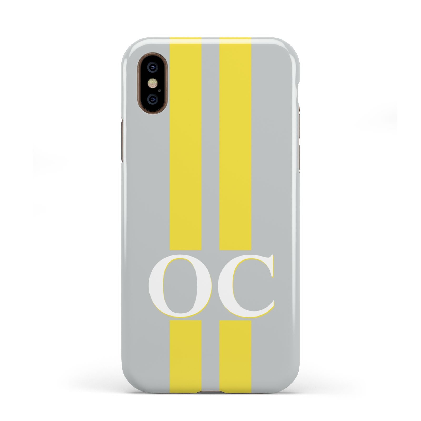 Grey Personalised Initials Apple iPhone XS 3D Tough