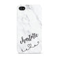 Grey Personalised Marble with Illustration Text Apple iPhone 4s Case