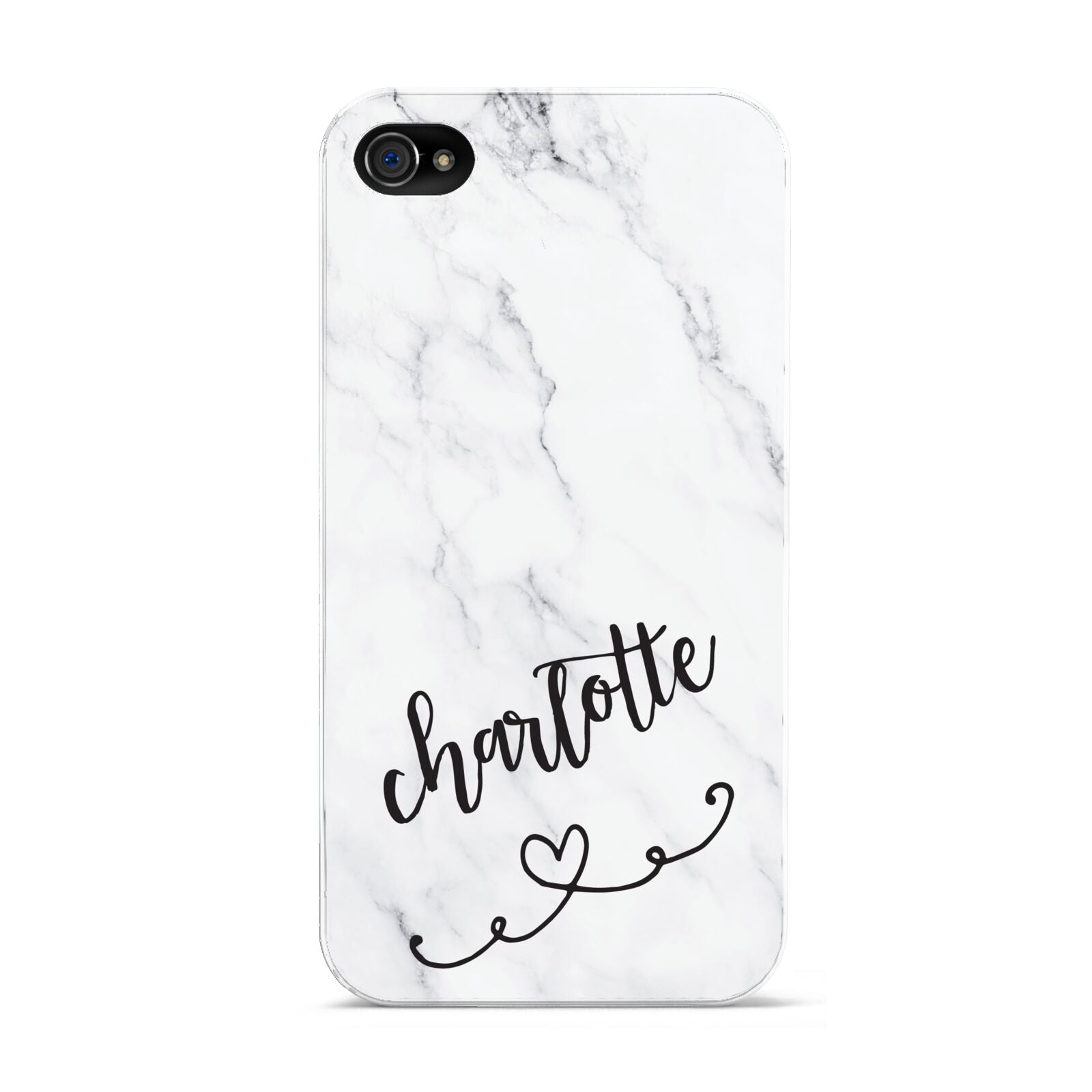 Grey Personalised Marble with Illustration Text Apple iPhone 4s Case