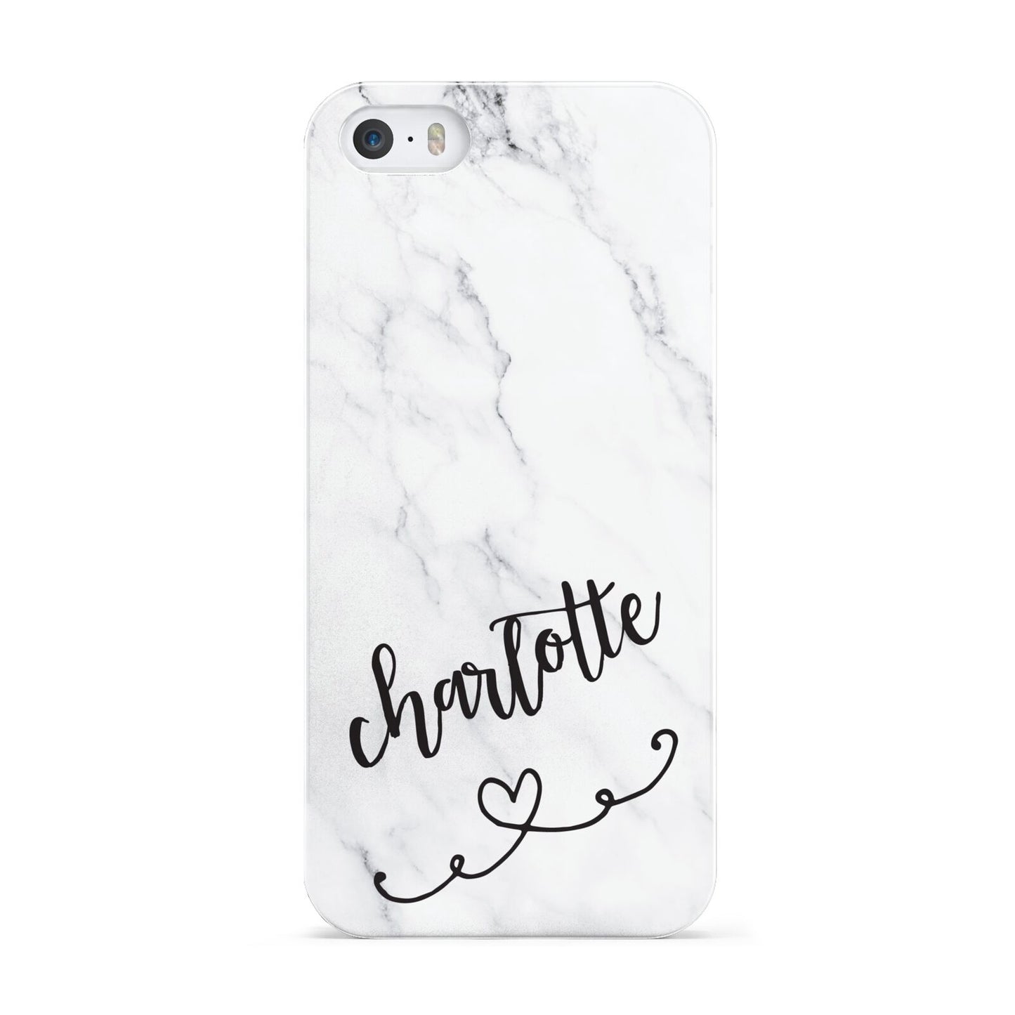 Grey Personalised Marble with Illustration Text Apple iPhone 5 Case