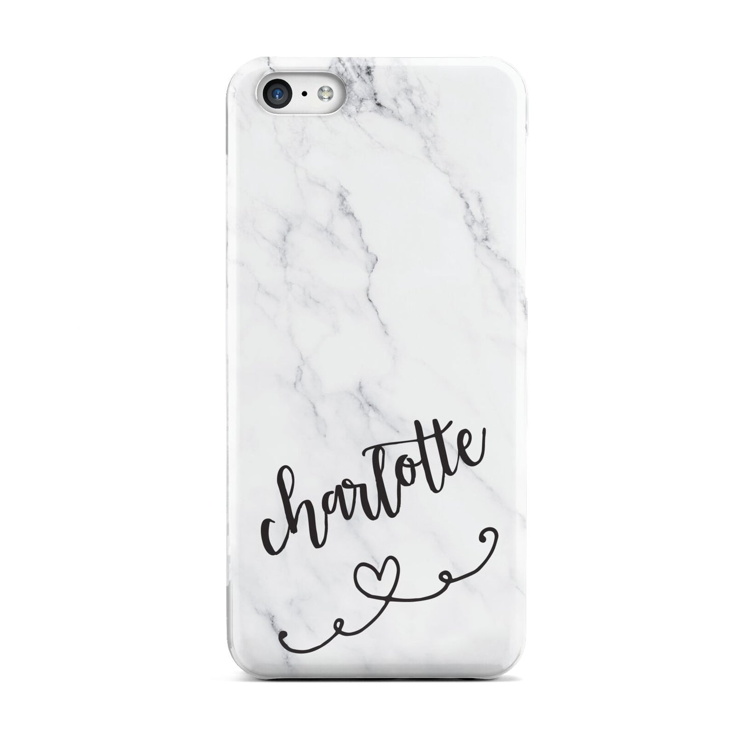 Grey Personalised Marble with Illustration Text Apple iPhone 5c Case